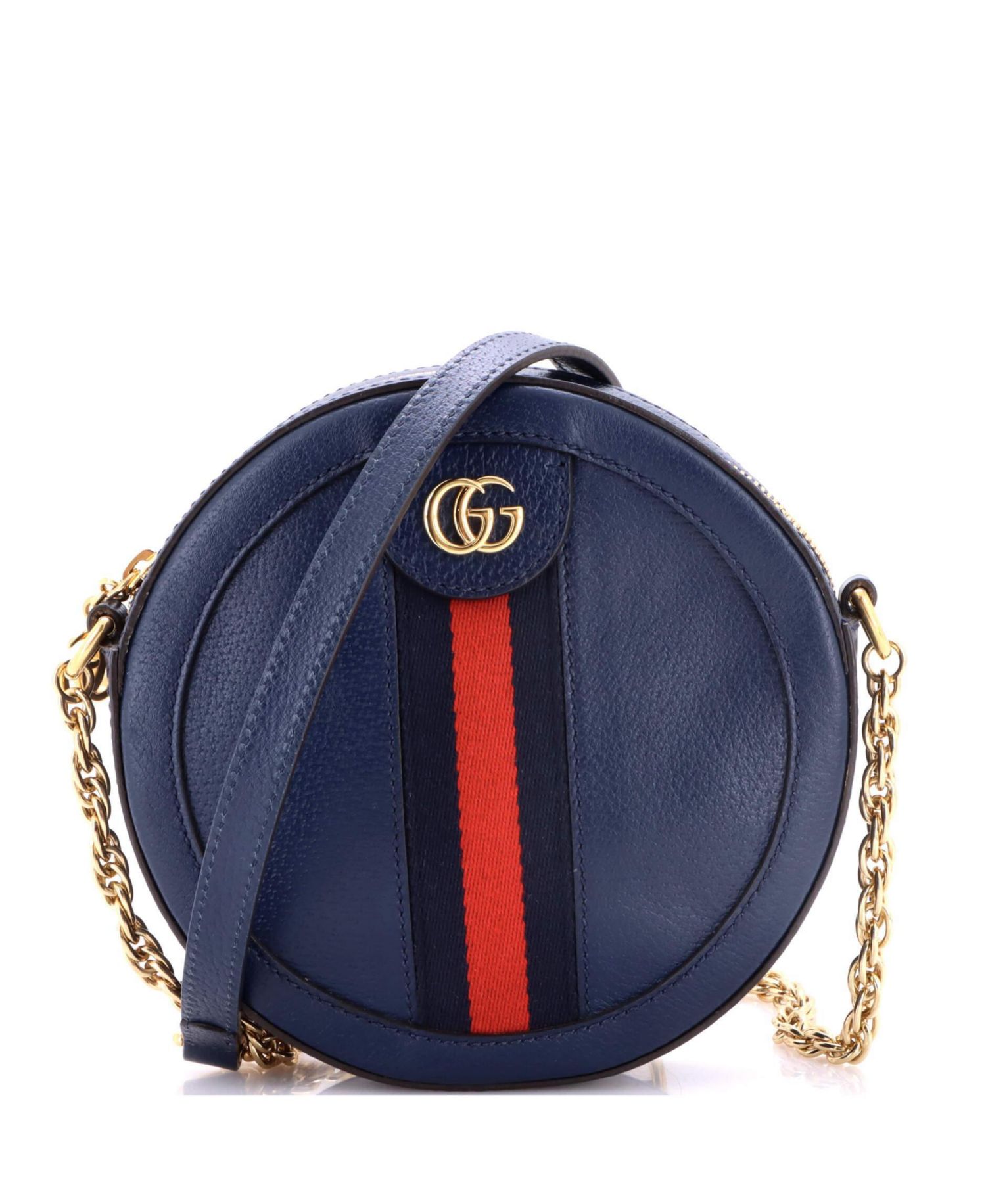 Mini Ophidia Round Shoulder Bag Leather