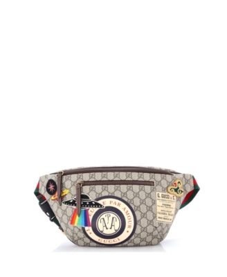 Courrier Zip Belt Bag GG Coated Canvas with Applique