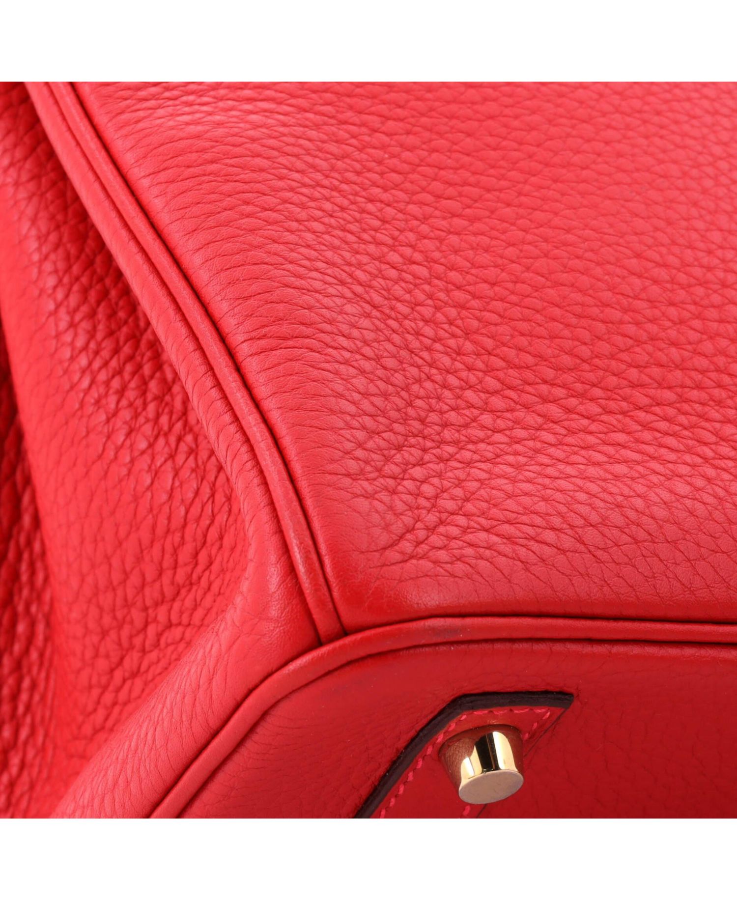 Birkin 30 Handbag Red Clemence with Gold Hardware