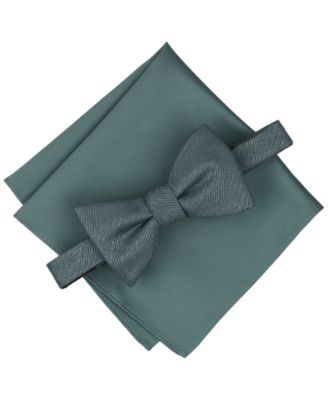 Men's Atlas Chevron Solid Pre-Tied Bow Tie and Pocket Square, 2-Piece Set