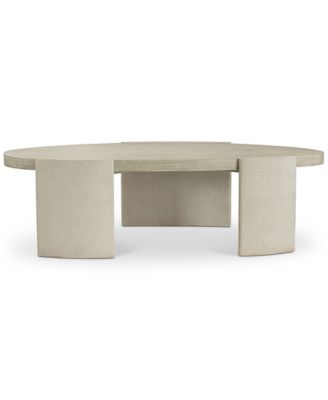Arcadia 58" Oak Wire-Brushed Clay Oval Cocktail Table