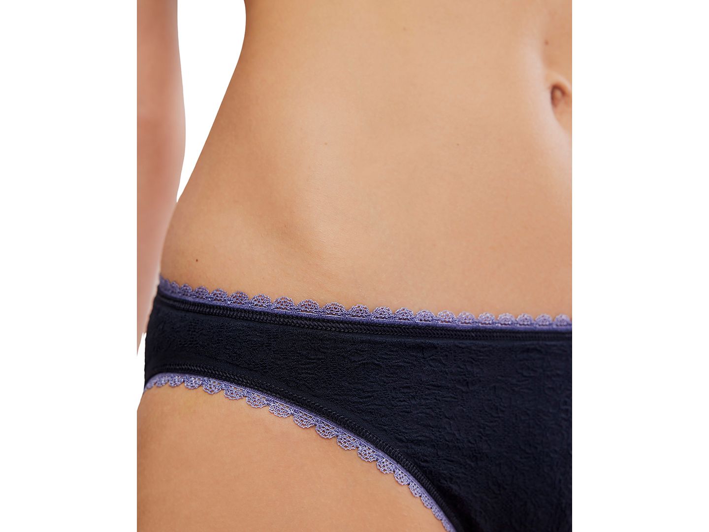 Пижама Undies, крой бикини, ажурная вязка — Free People, цвет: Чёрный комбинированный — фото 3