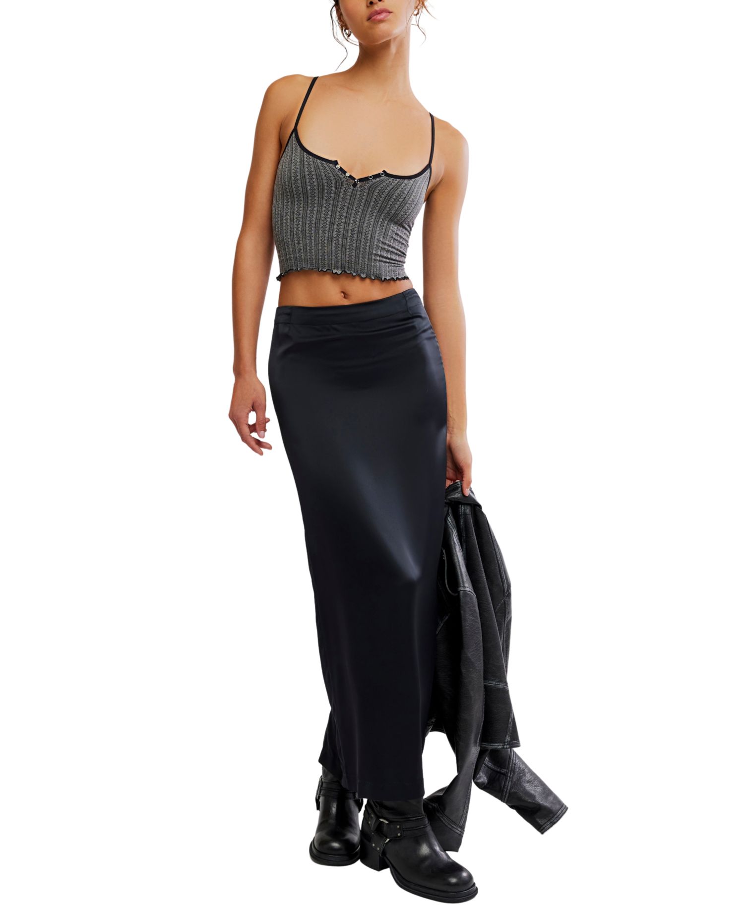 Women's Snap Into it Henley Crop Top