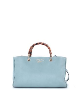Medium Bamboo Shopper Tote Leather