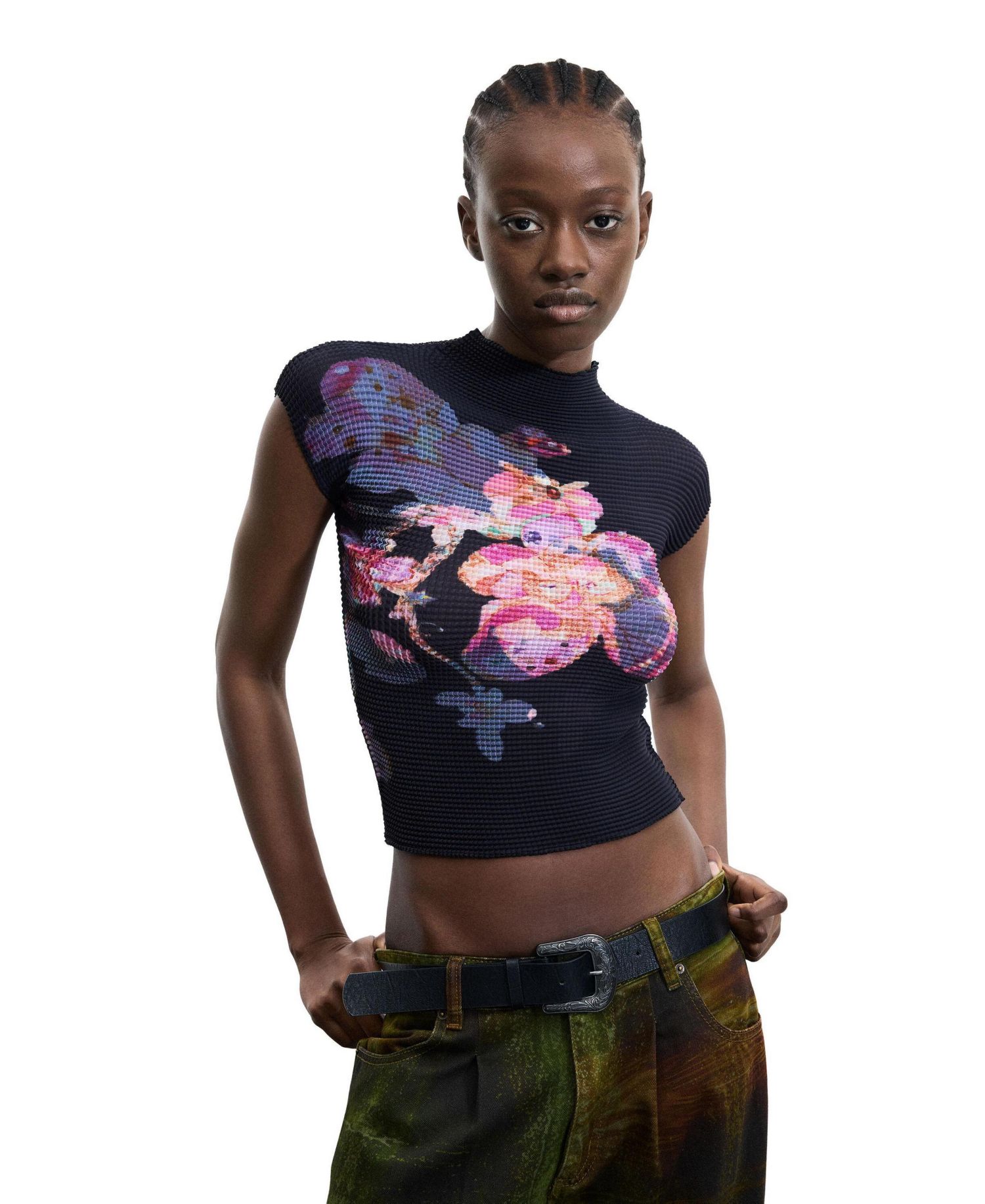 Women's Printed High Neck Blouse