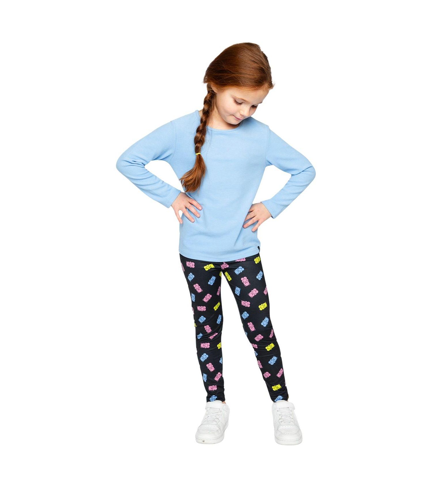 Little and Big Girl 6-14 Brushed Rib Crew Neck Top