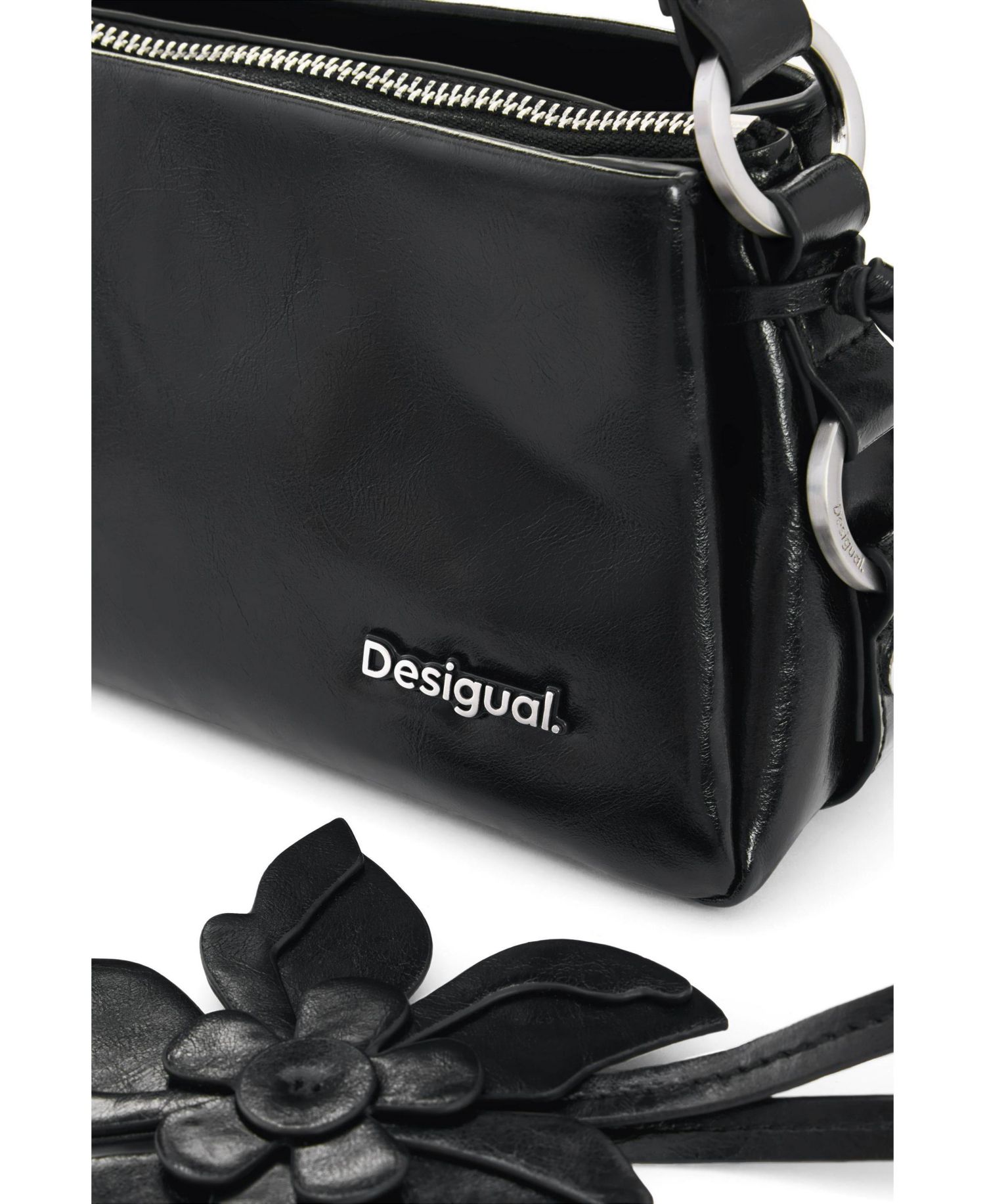 Medium Faux Leather Charm Bag