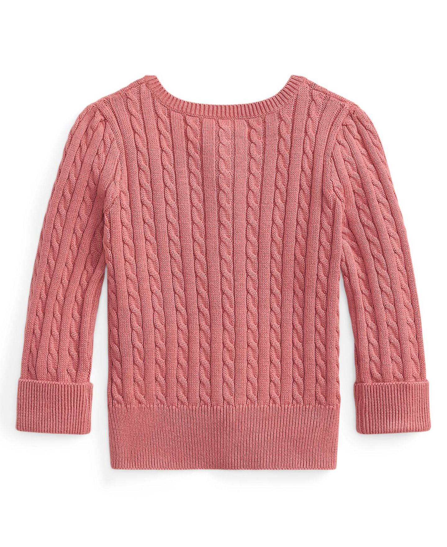 Кардиган Polo Ralph Lauren Mini Cable Cotton Cardigan для девочек-малышей, цвет: Холщовый розовый — фото 2