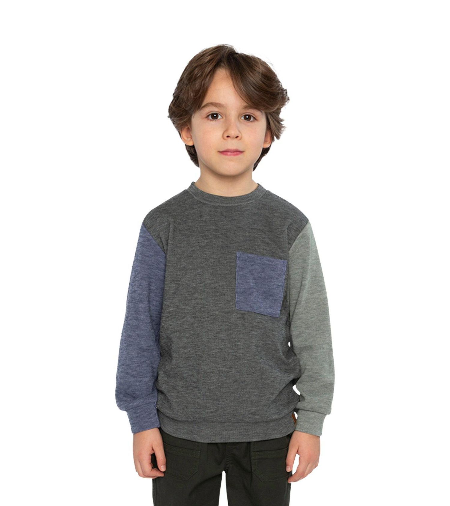 Little and Big Boy 6-12 Color block Brushed Jersey Top