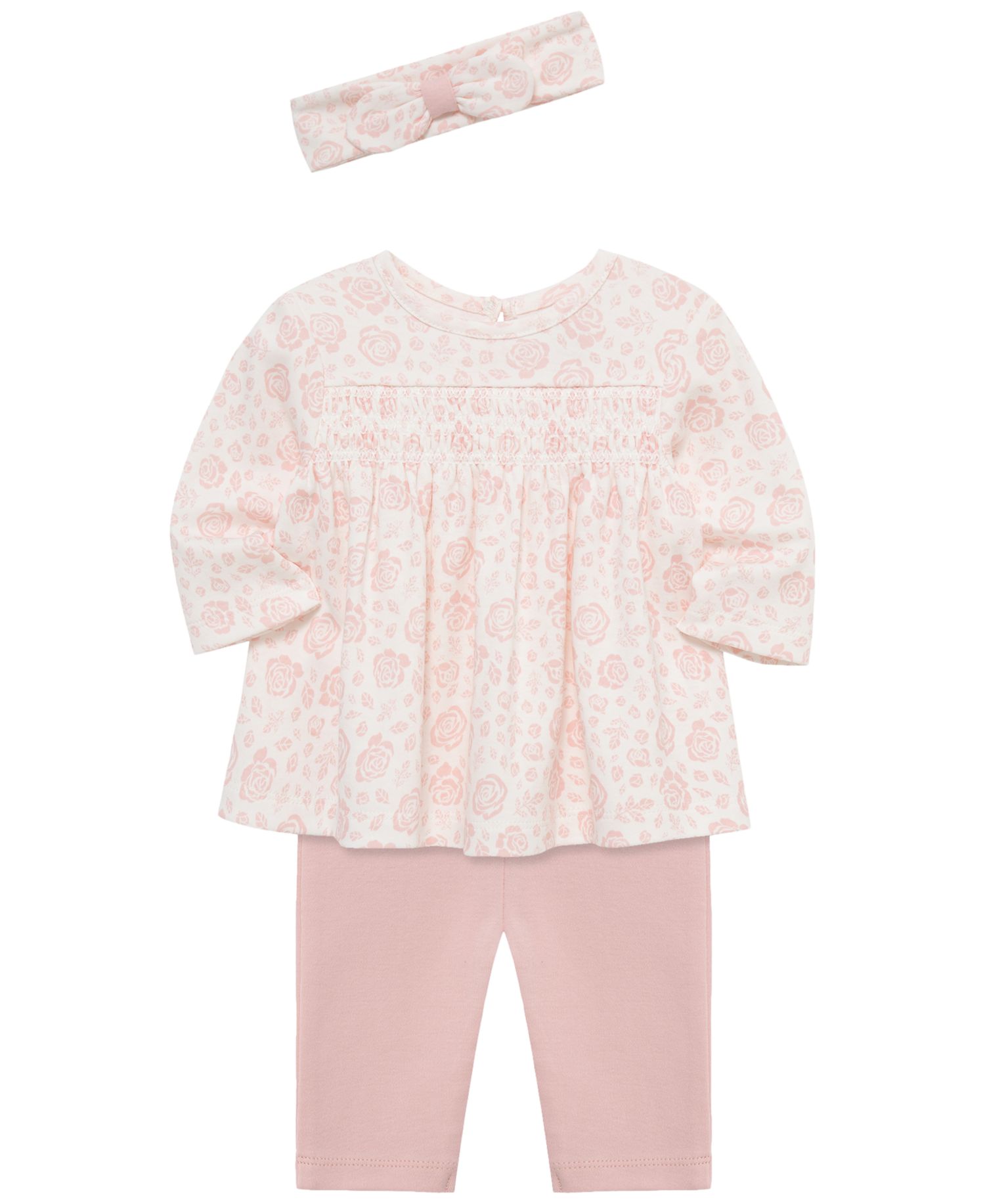 Baby Girls' Stencil Tunic Long-Sleeve Top, Leggings and Headband, 3-Piece Set