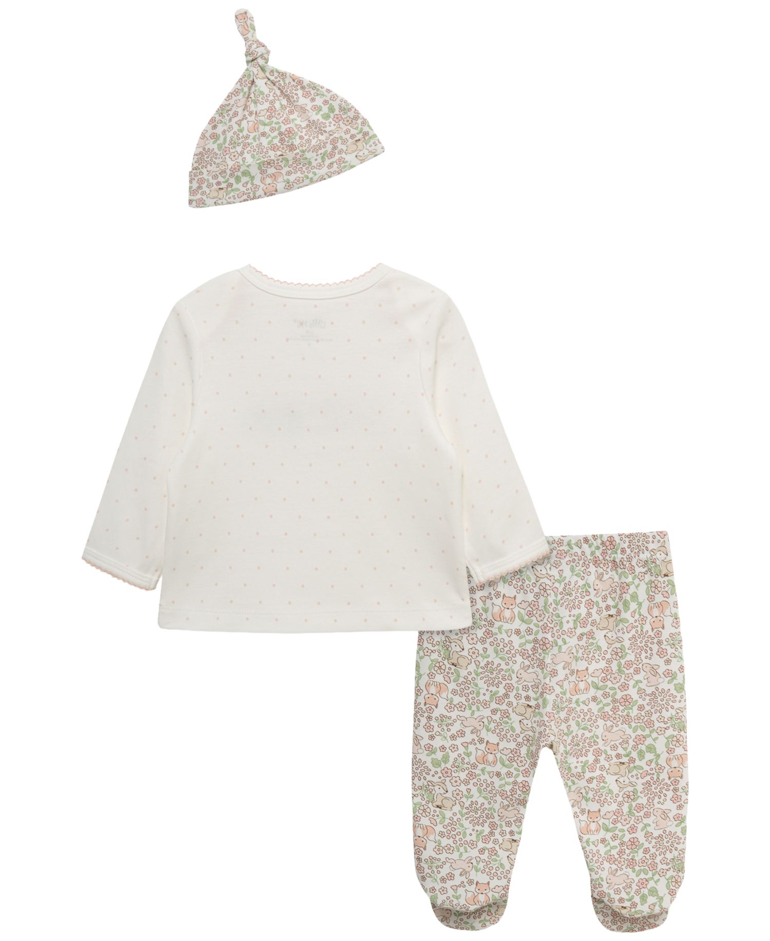 Baby Girls' Woodland Lap-Shoulder Top, Pants and Hat, 3-Piece Set
