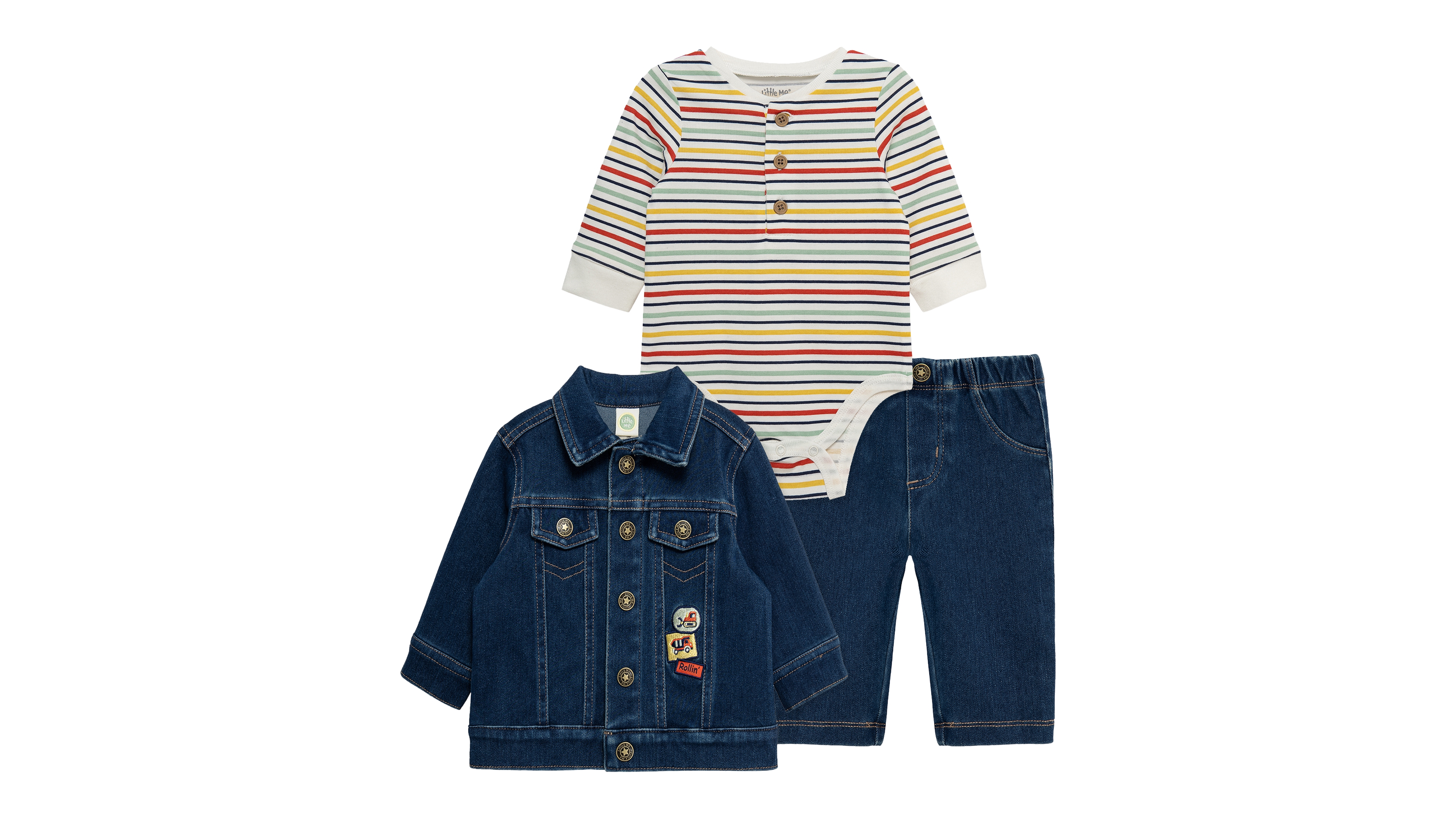 Little Me Baby Boys' Construction Crew Bodysuit, Jacket and Pants, 3-Piece Set