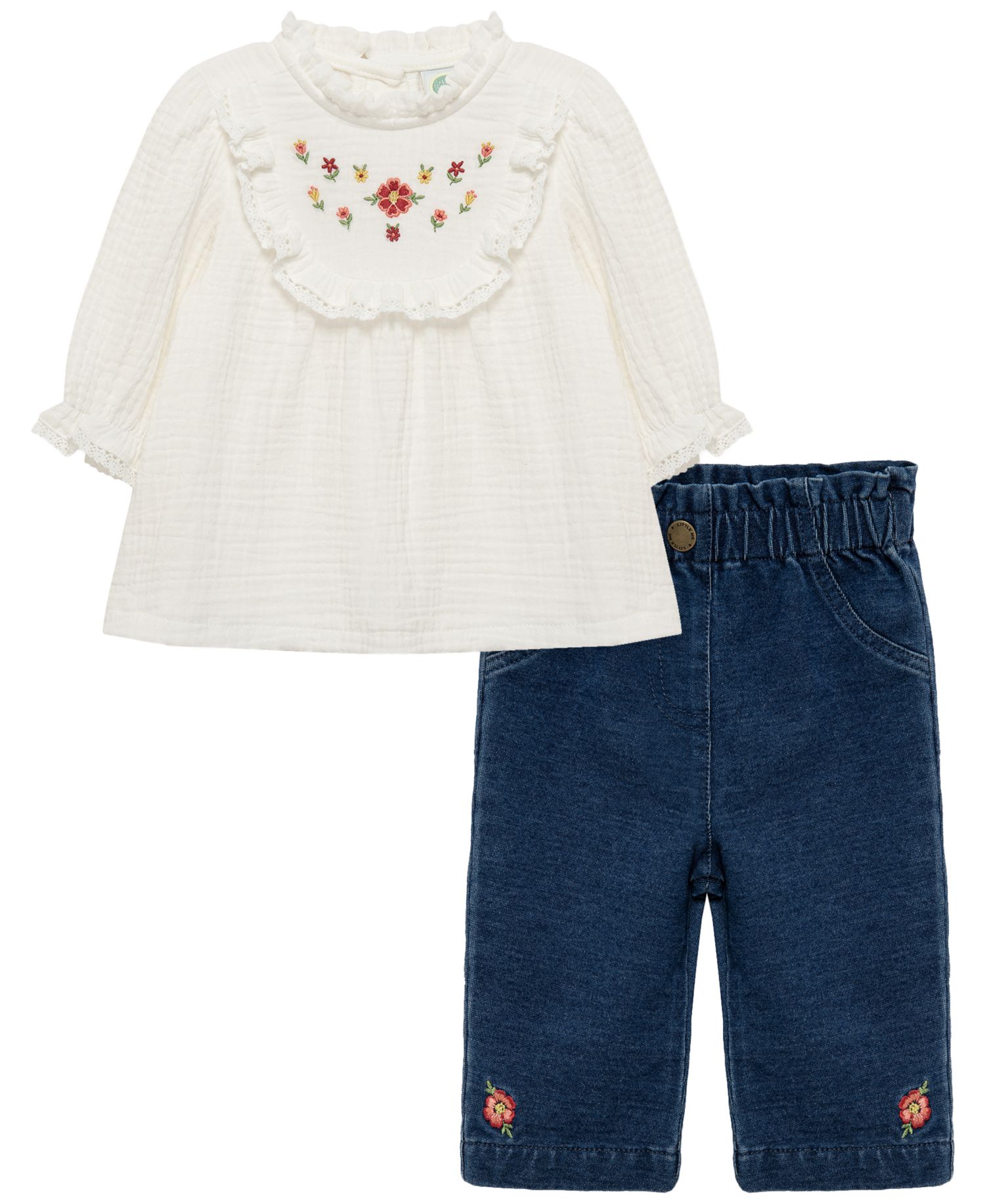 Baby Girls' Blossoms Tunic Long-Sleeve Top and Pants, 2-Piece Set