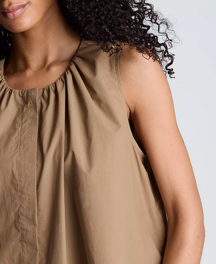 Women's High-Low Tent Poplin Top - thumbnail 7