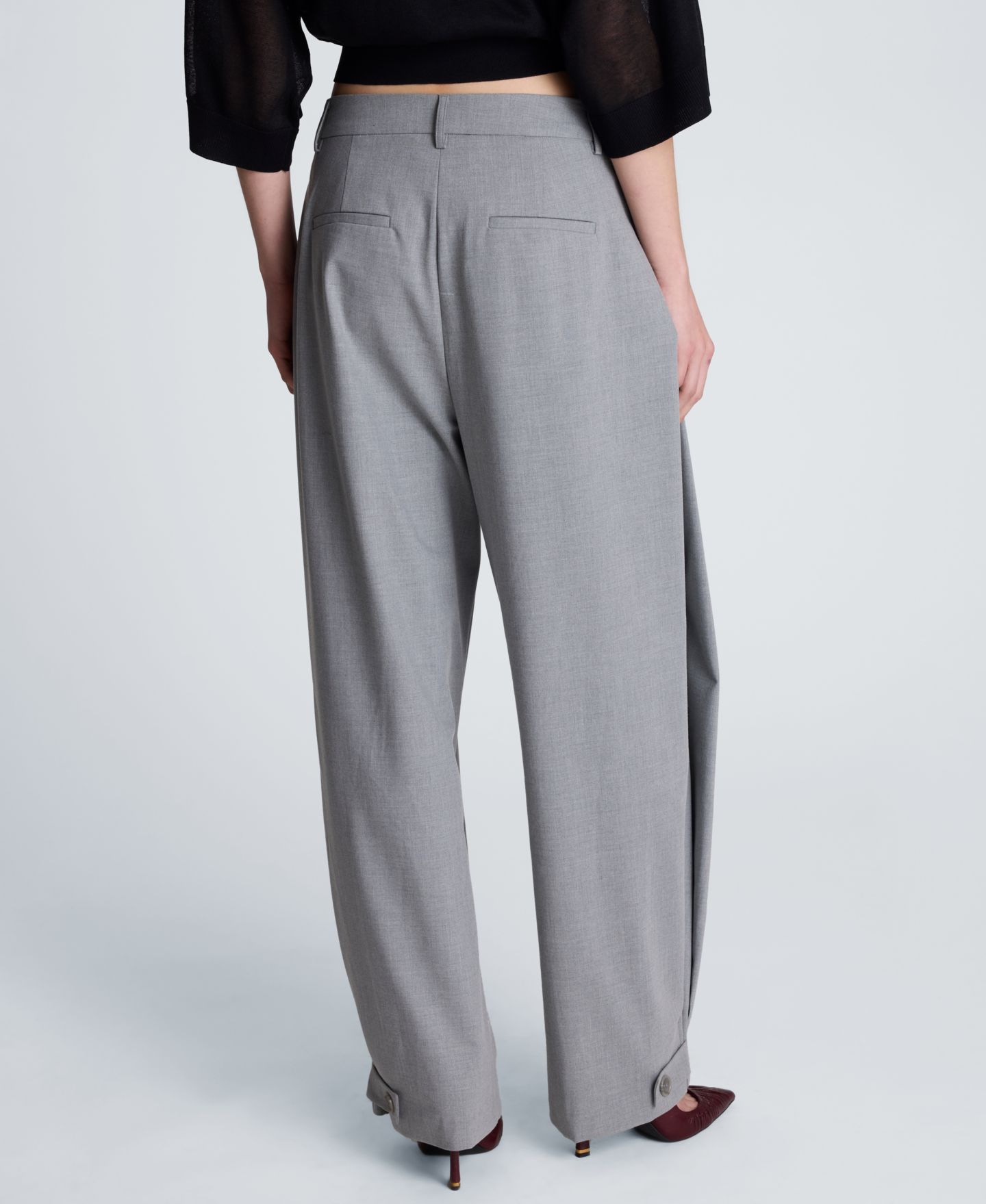Женские брюки Kenneth Cole High-Rise Accordion Side-Pleat Wide-Leg, цвет: Туманный меланжевый — фото 6