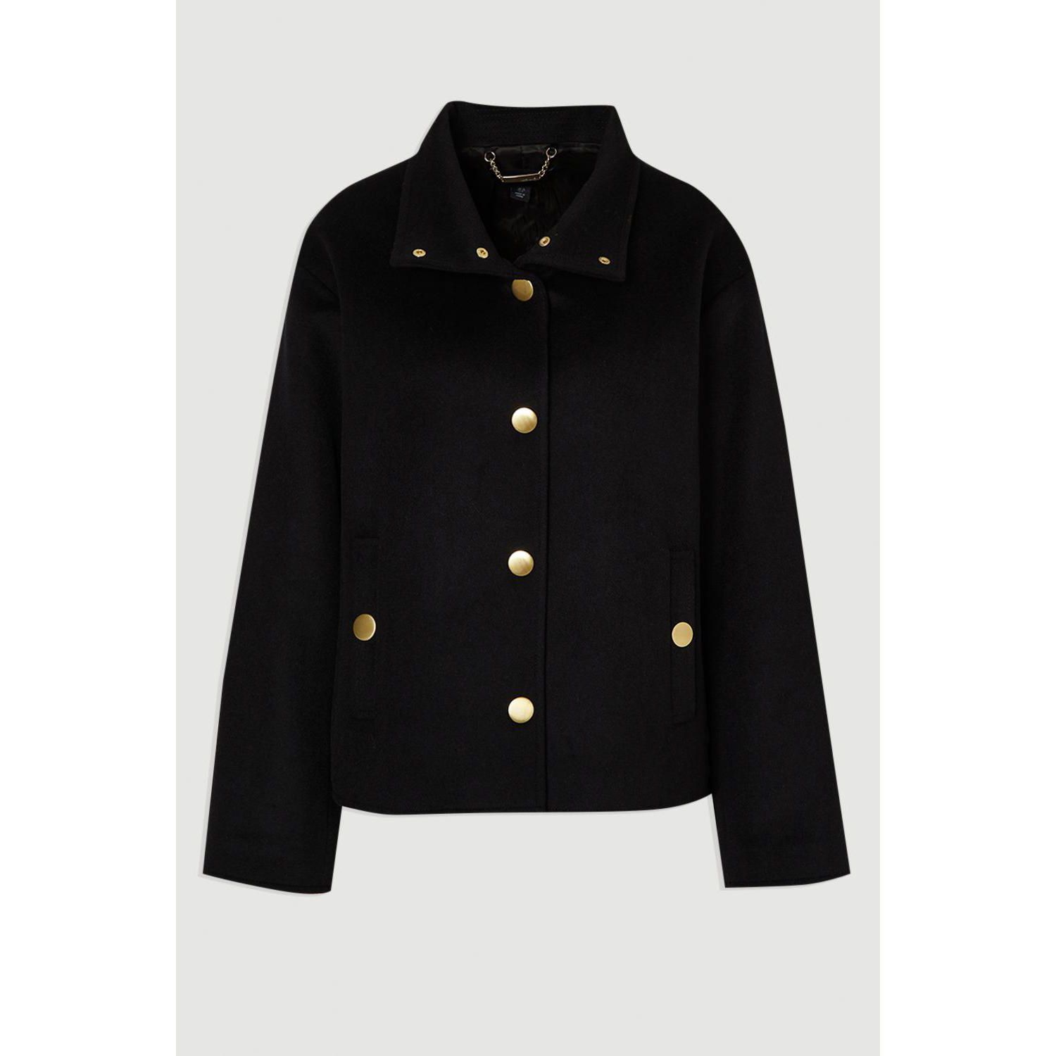 Women's Brushed Wool Funnel Neck Tailored Coat