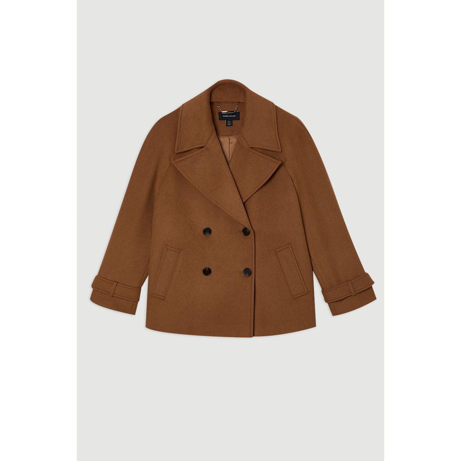Women's Brushed Wool Double Breasted Short Coat