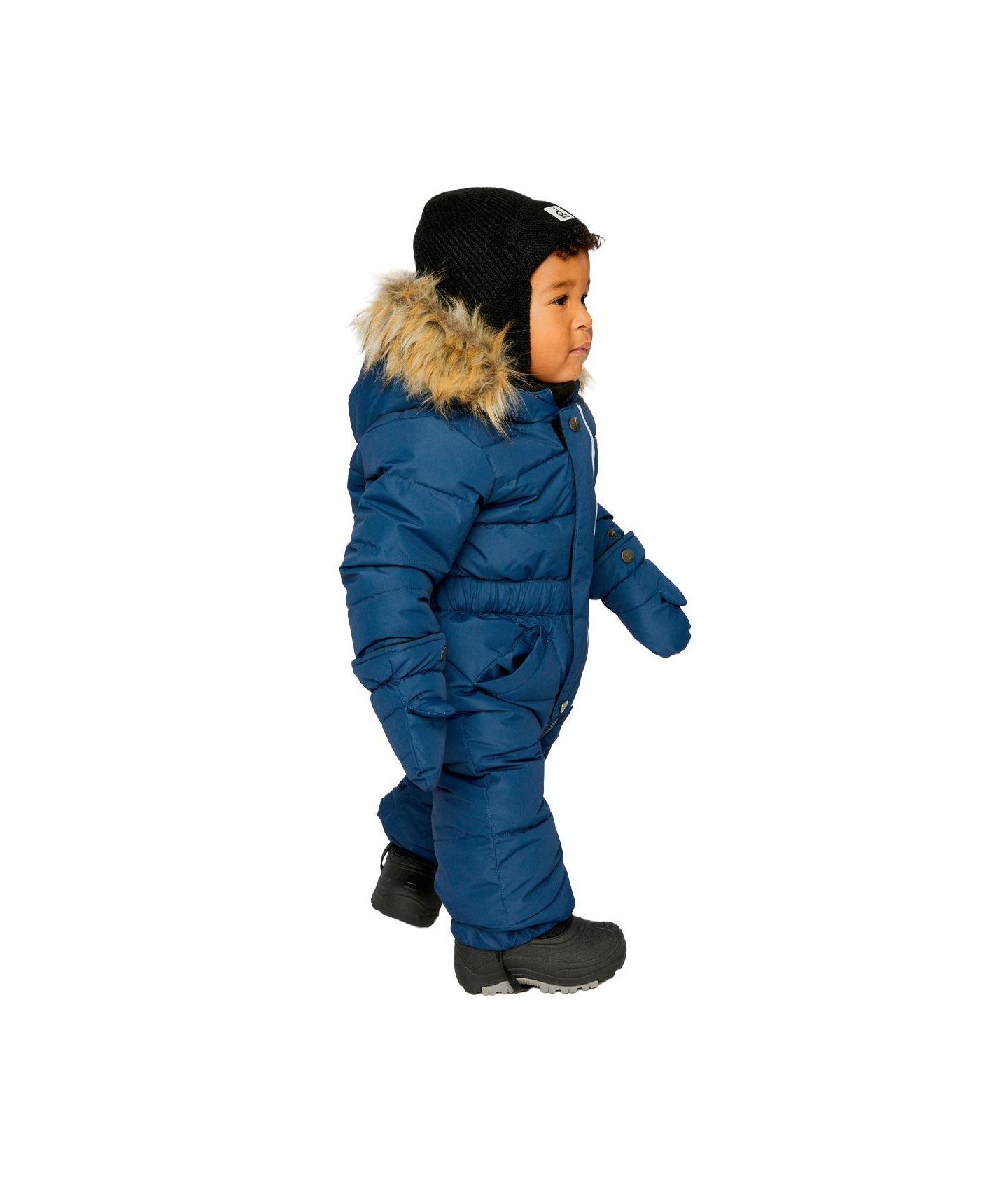 Комбинезон Deux par Deux Unisex Original One Piece Puffy Snowsuit with Removable Mittens and Boots. для мальчиков-малышей, цвет: Тёмный синий — фото 6