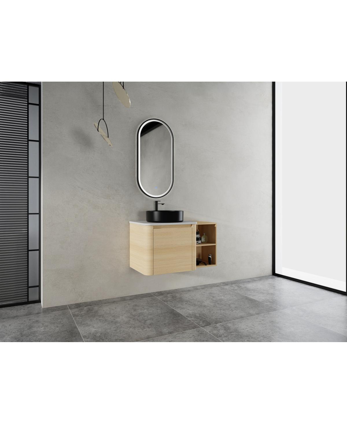 Sillysis Inch Wall Mounted Bathroom Vanity with Ceramic Vessel Sink