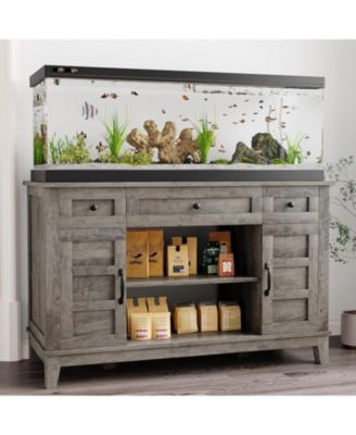 Farmhouse 30-55 Gallon Fish Tank Stand with Power Outlet, 1400LBS Capacity