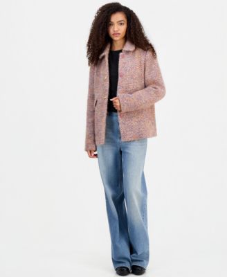 Women's Tweed Bow-Button Lady Jacket