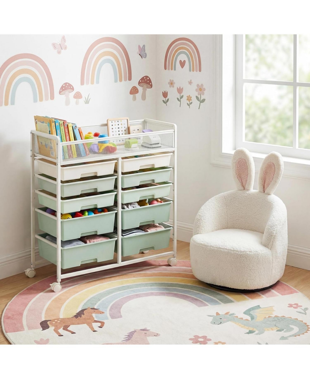 Tribesigns Rolling Craft Cart with 10 Drawers, Art Craft Organizers and Storage with Lockable Wheels, Utility Cart