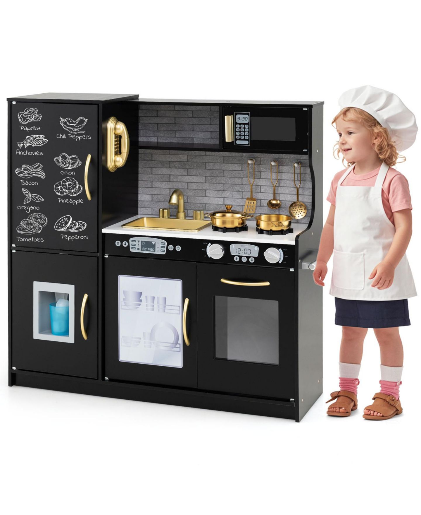 Детские игрушки Slickblue Interactive Play Kitchen Set, от 3 лет, цвет: Чёрный — фото 8