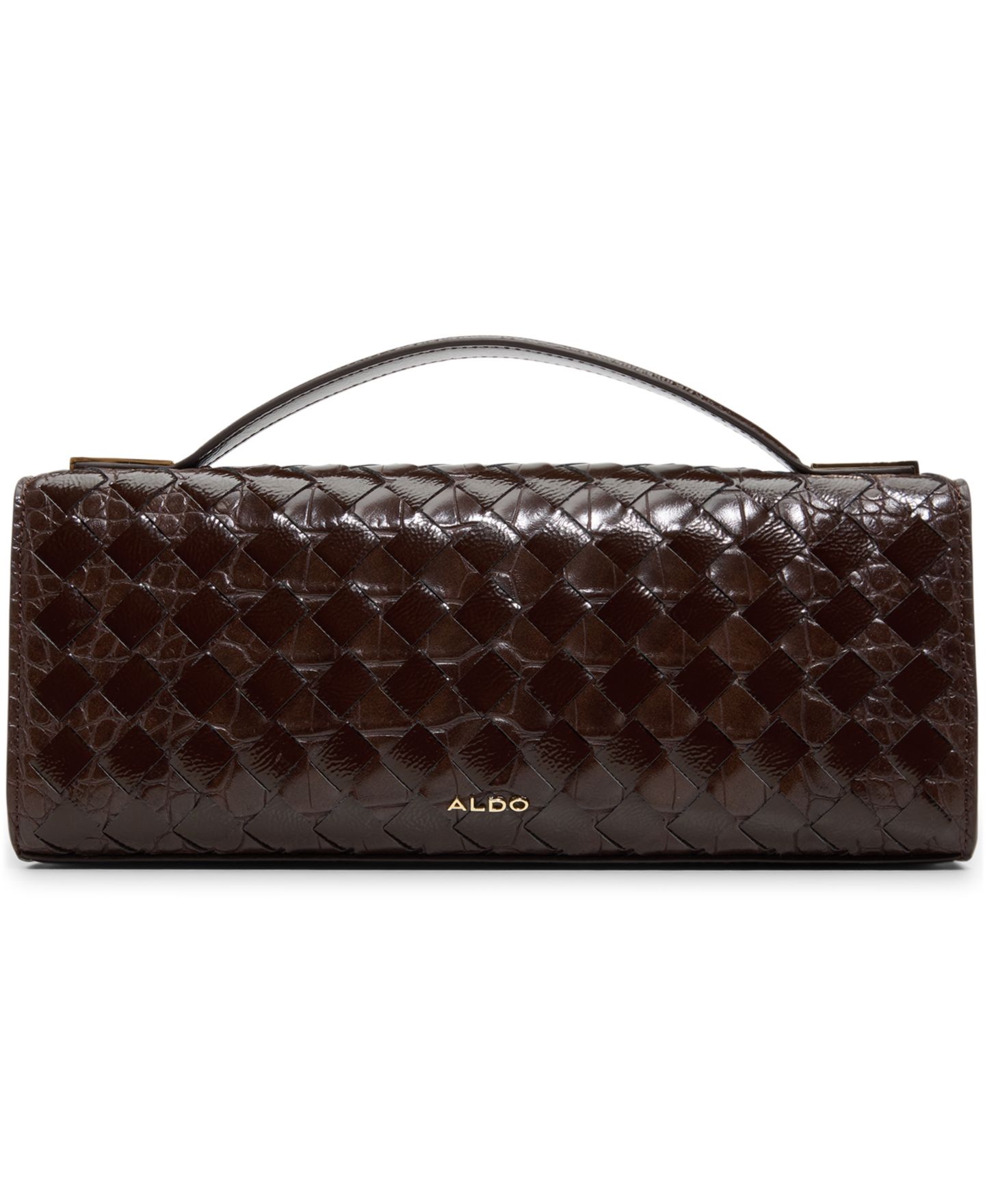 Женский клатч ALDO Mirzzaa Small Turn-Lock Clutch Crossbody Handbag, цвет: Тёмный коричневый — фото 2