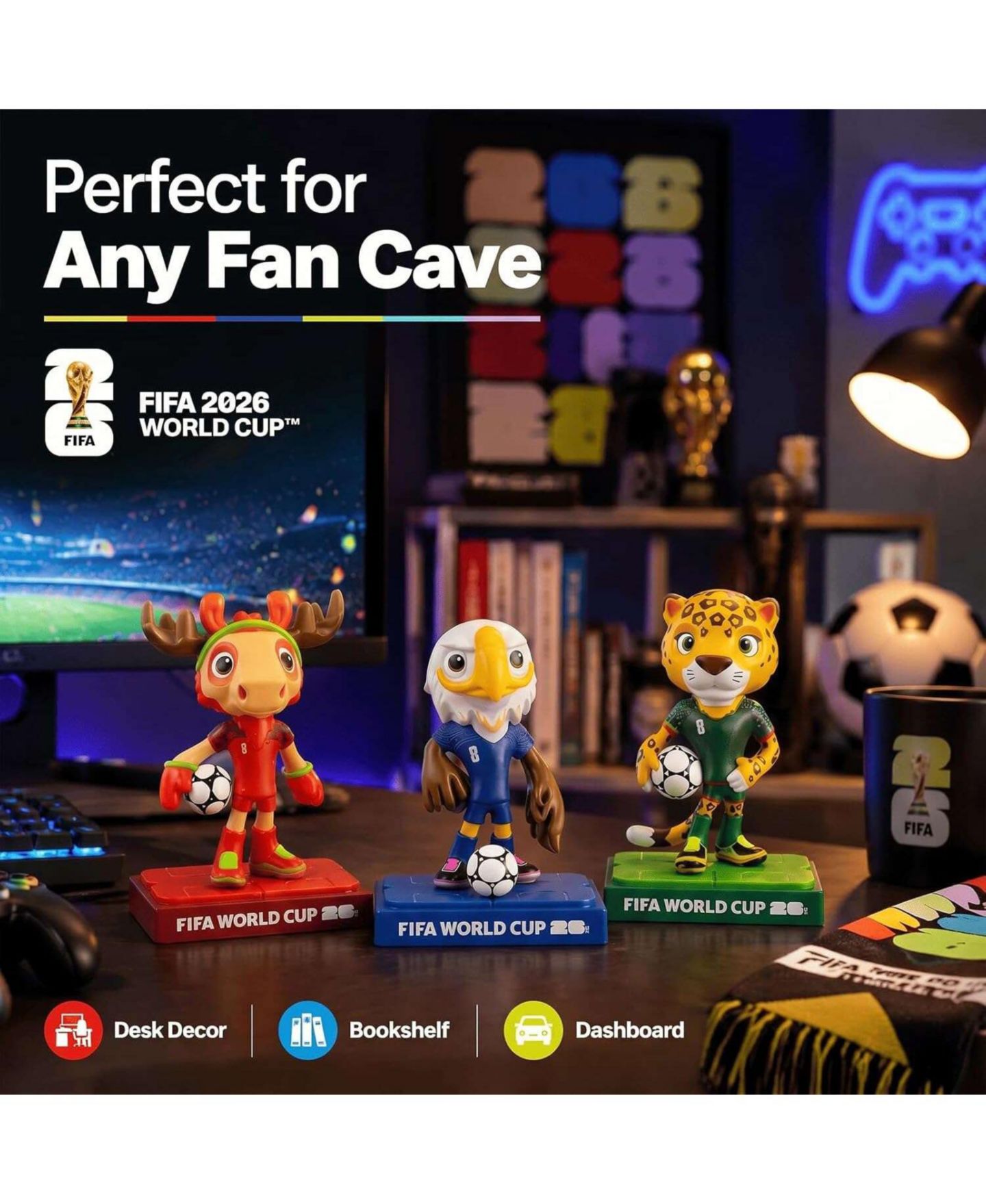 Детские фигурки FIFA 2026 World Cup Maple, Zayu and Clutch 5"H 3-Piece Figurine Set, 14+ — фото 7