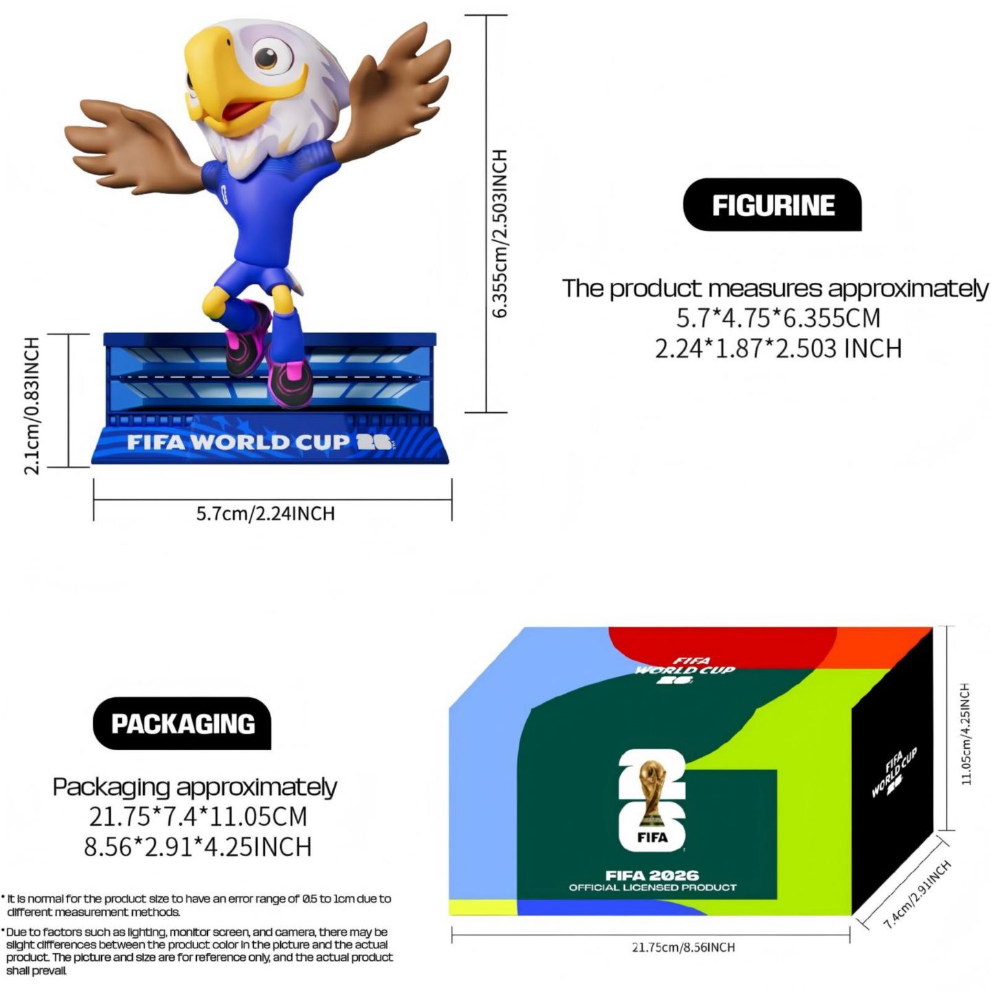 Детские фигурки FIFA 2026 World Cup Official Licensed Mascot Toy Set of 3 6CM Figurines Maple Zayu Clutch FIFA 26 Mascot For Teen Adult Collector — фото 8
