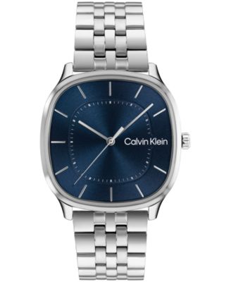 Men's CK Shape Silver-Tone Stainless Steel Bracelet Watch 37mm
