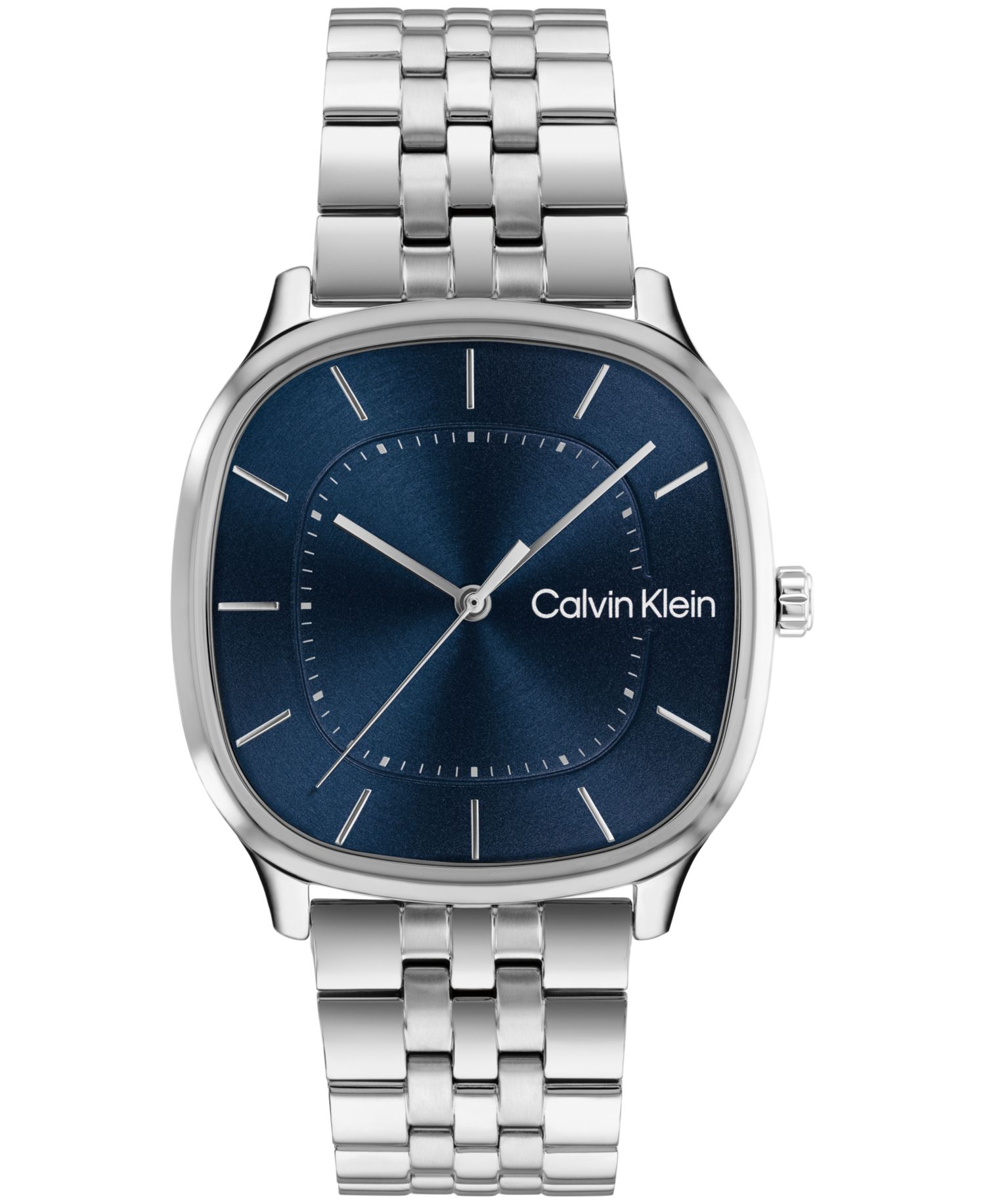 Men's CK Shape Silver-Tone Stainless Steel Bracelet Watch 37mm