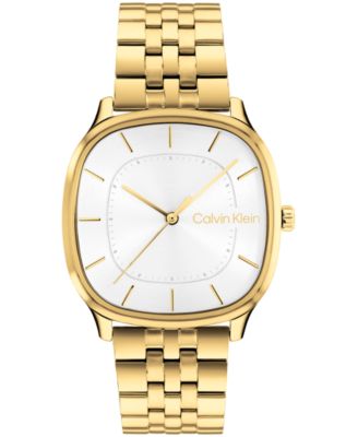 Men's CK Shape Gold-Tone Stainless Steel Bracelet Watch 37mm