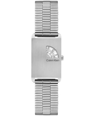 Men's Dapper Silver-Tone Stainless Steel Mesh Bracelet Watch 24mm