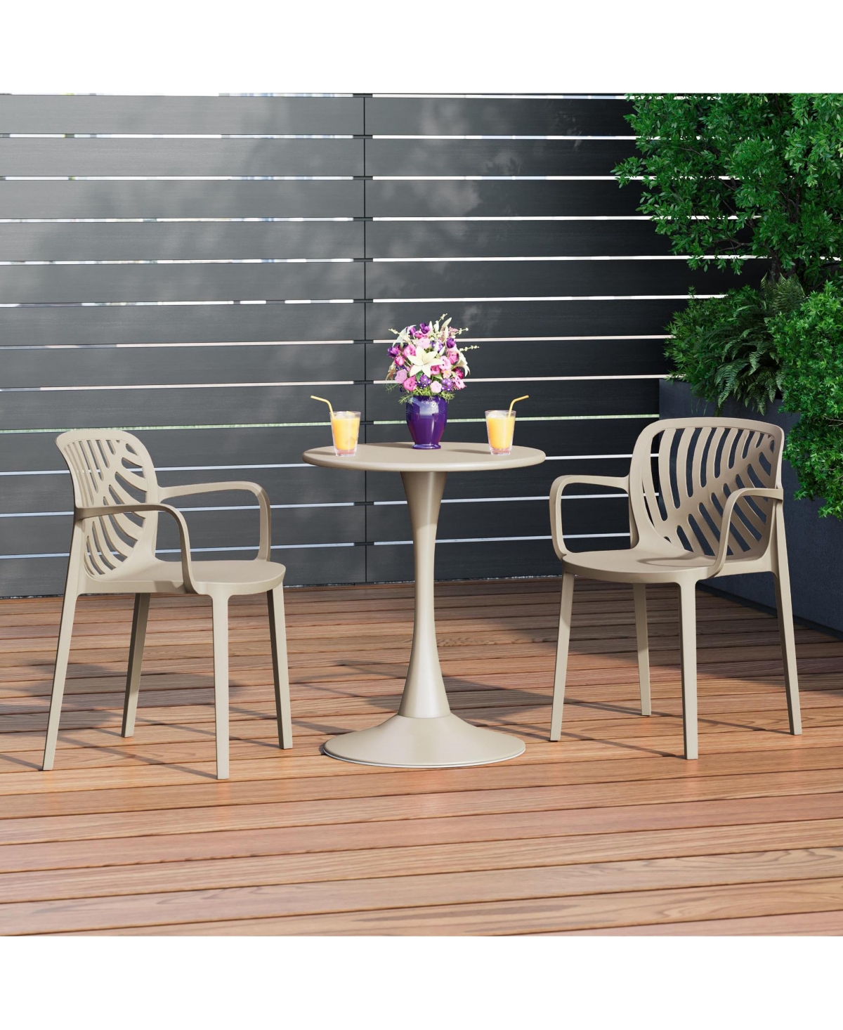 WestinTrends 3-Piece Outdoor Indoor Metal Patio Dining Table Set With Stackable Chairs