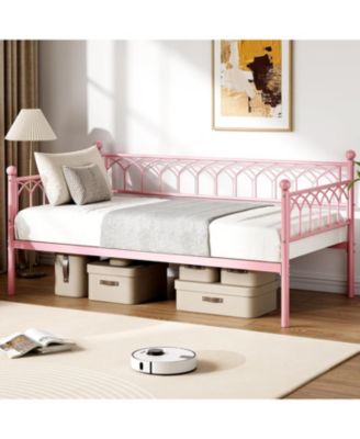 Daybed, Sofa Bed Frame with Metal Steel Slat Support, Heavy Duty Metal Bed Frame, Space Saving, Easy Assembly, for Small Spaces