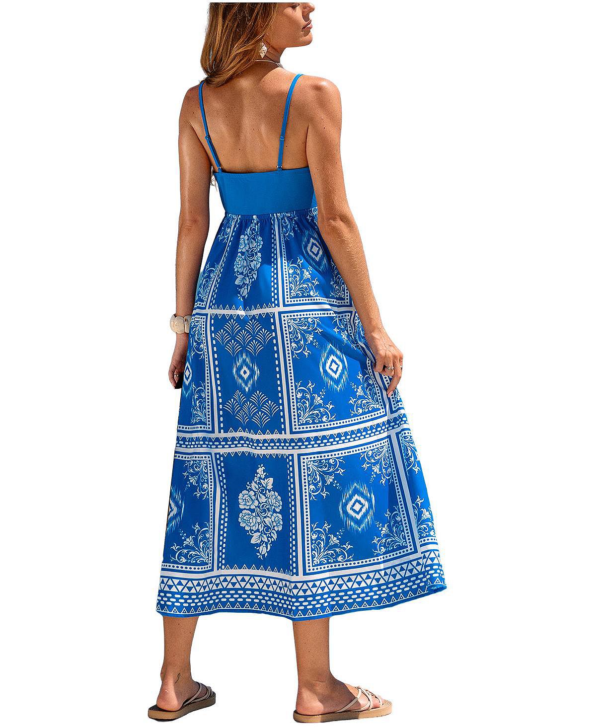 Cupshe Women's Postmarked Patchwork Maxi Beach Dress view 3 — MAYCSS fashion products