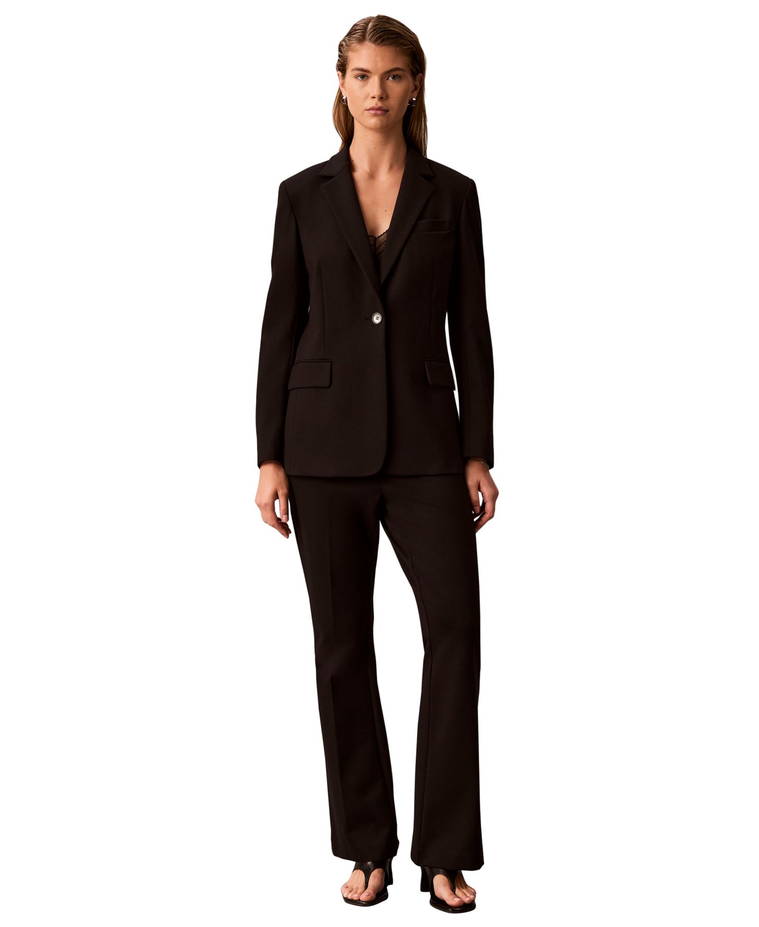 Women's Notch Collar One-Button Jacket