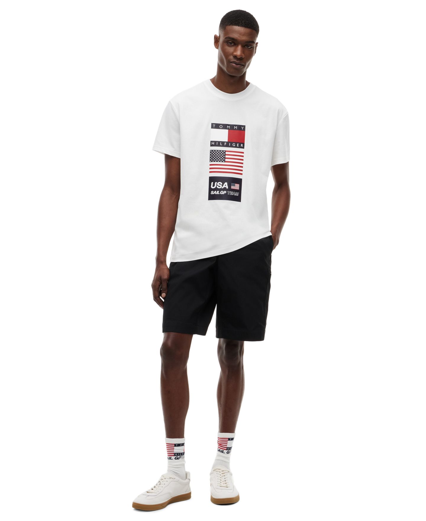 Мужские шорты Tommy Hilfiger x U.S. SailGP Cargo Regular-Fit Stretch, цвет: Чёрный — фото 2