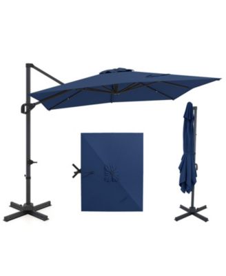 11 x 9 Feet Cantilever Patio Umbrella with 360 Rotation and Easy Tilt Adjustment