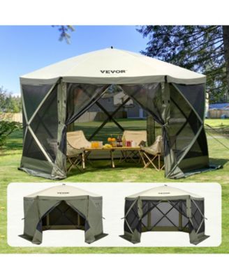 Pop-up Camping Gazebo Camping Canopy Shelter 6 Sided Sun Shade