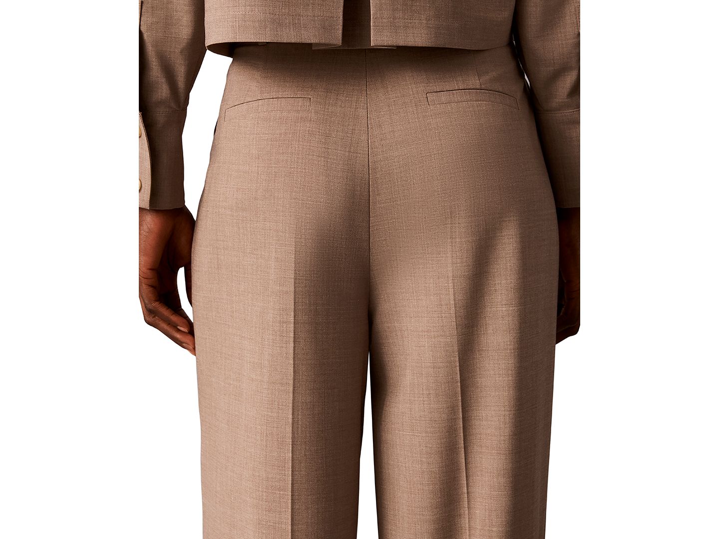 Женские брюки Calvin Klein High-Rise Wide-Leg Pleated, цвет: Железный меланжевый, вариант 1 — фото 13