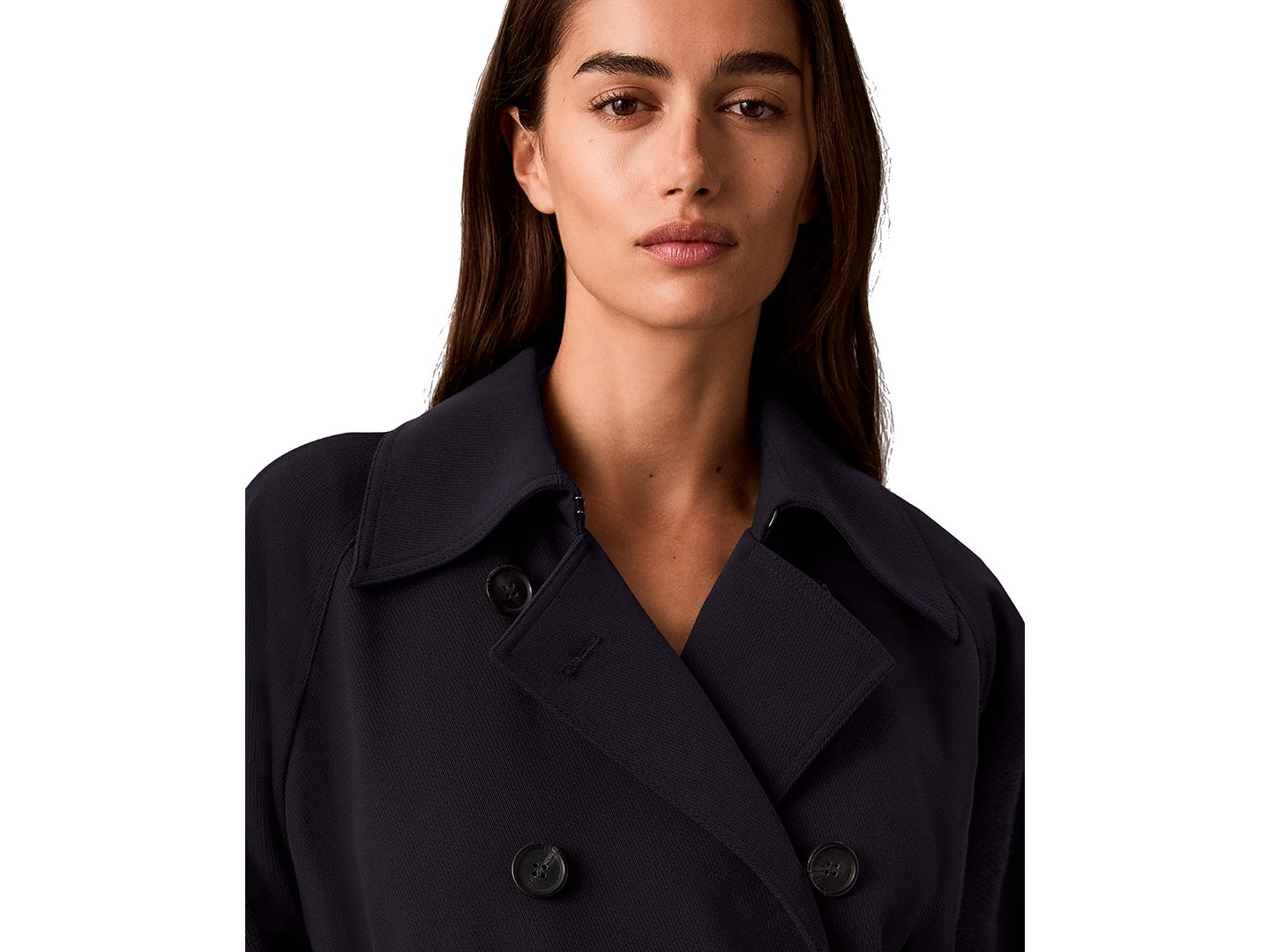 Женское пальто Calvin Klein Petite Double-Breasted Belted Trench, цвет: Насыщенный тёмно-синий — фото 5