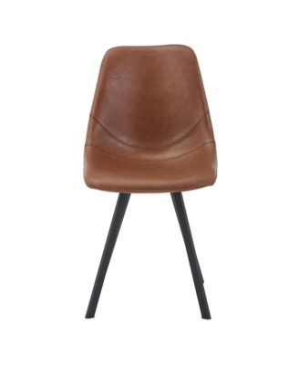 Markley Modern Leather Dining Chair With Metal Legs