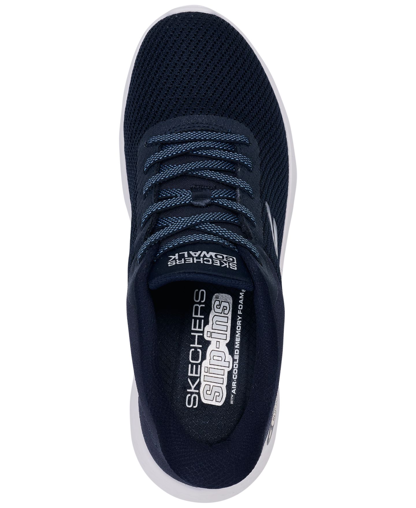Женские кроссовки Skechers Slip-ins: GO Walk Flex - Carla Athletic Walking, цвет: Тёмно-синий / Белый — фото 4
