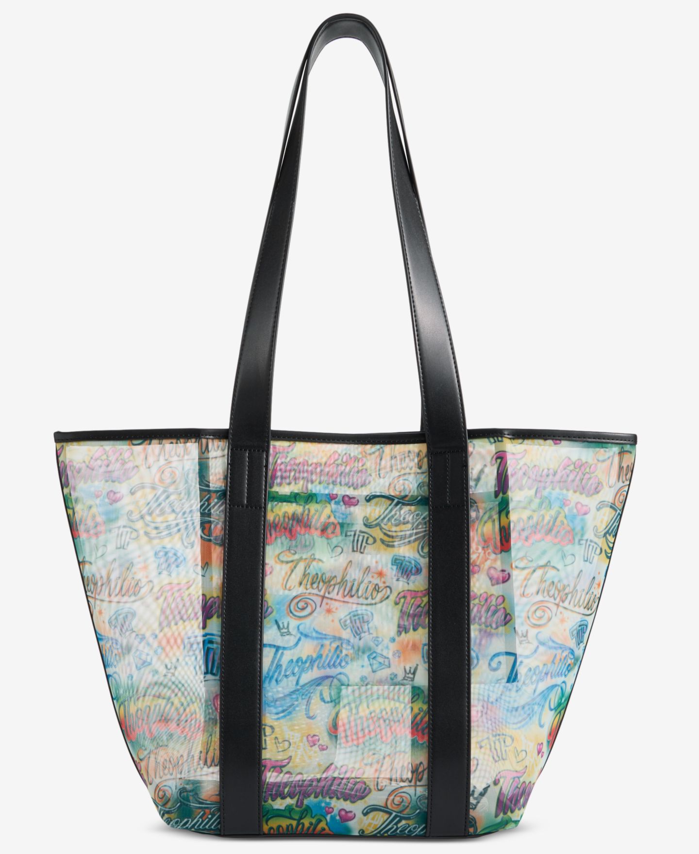 Женские сумки Theophilio | Macy's Graffiti Print Mesh Tote Bag & Removable Pouch Set — фото 4