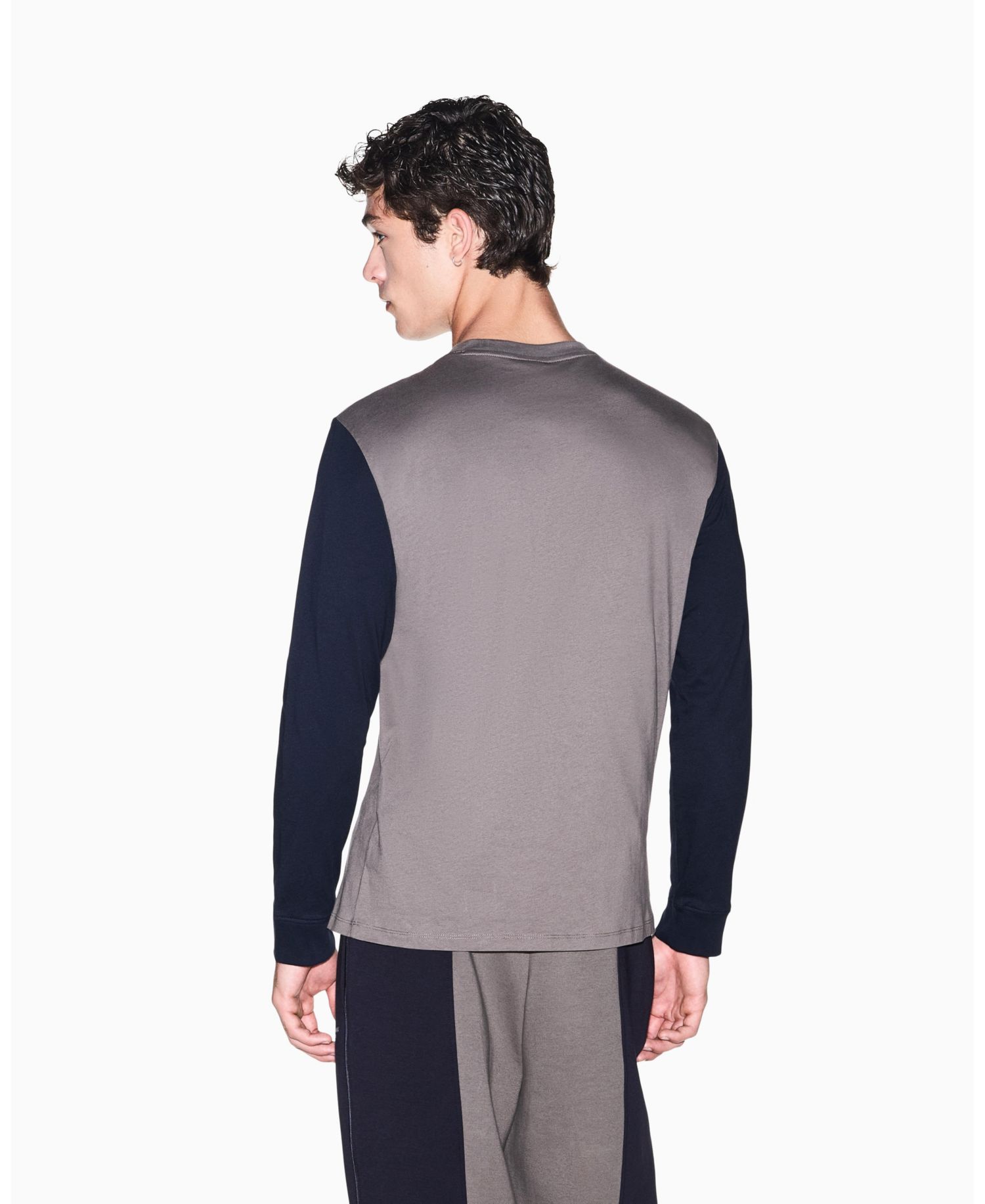 Men's Color Block Wording T-Shirt