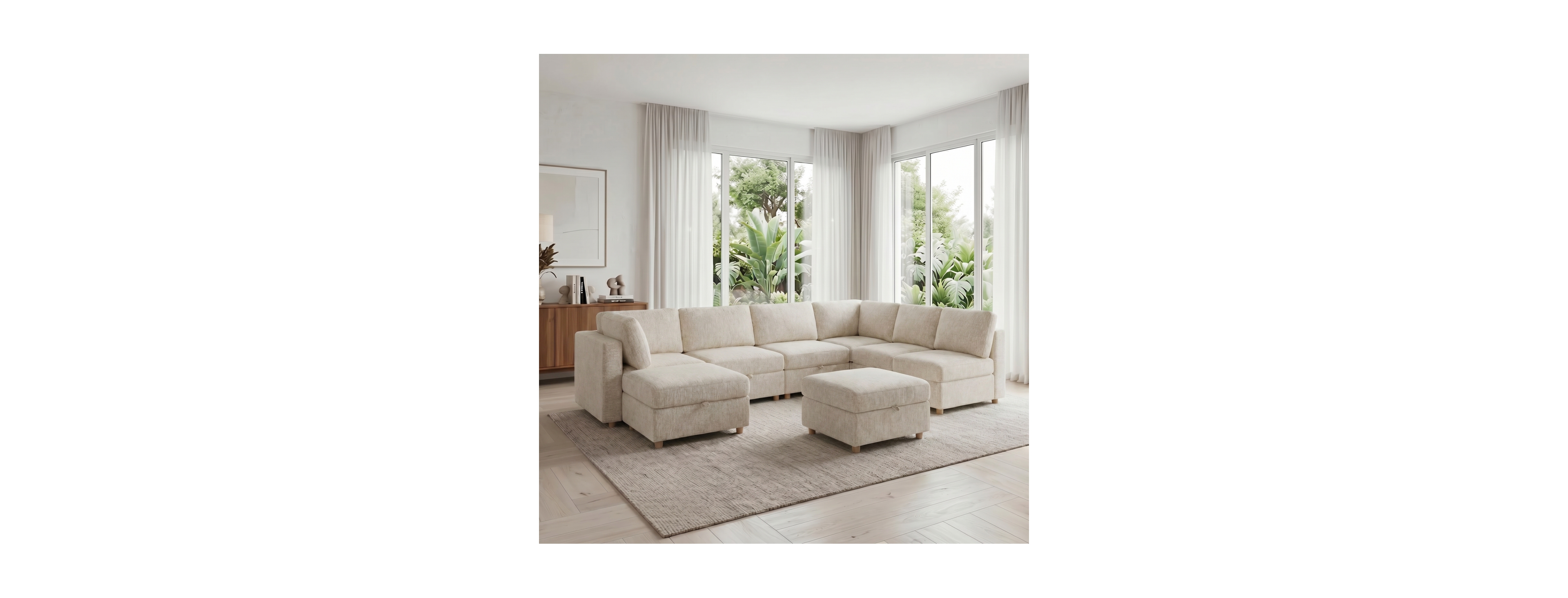 Streamdale Furniture Modular 8-Seater Convertible Sectional Sofa with Storage