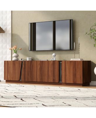 Modern Storage Cabinet with Rounded Corners and Marble Top