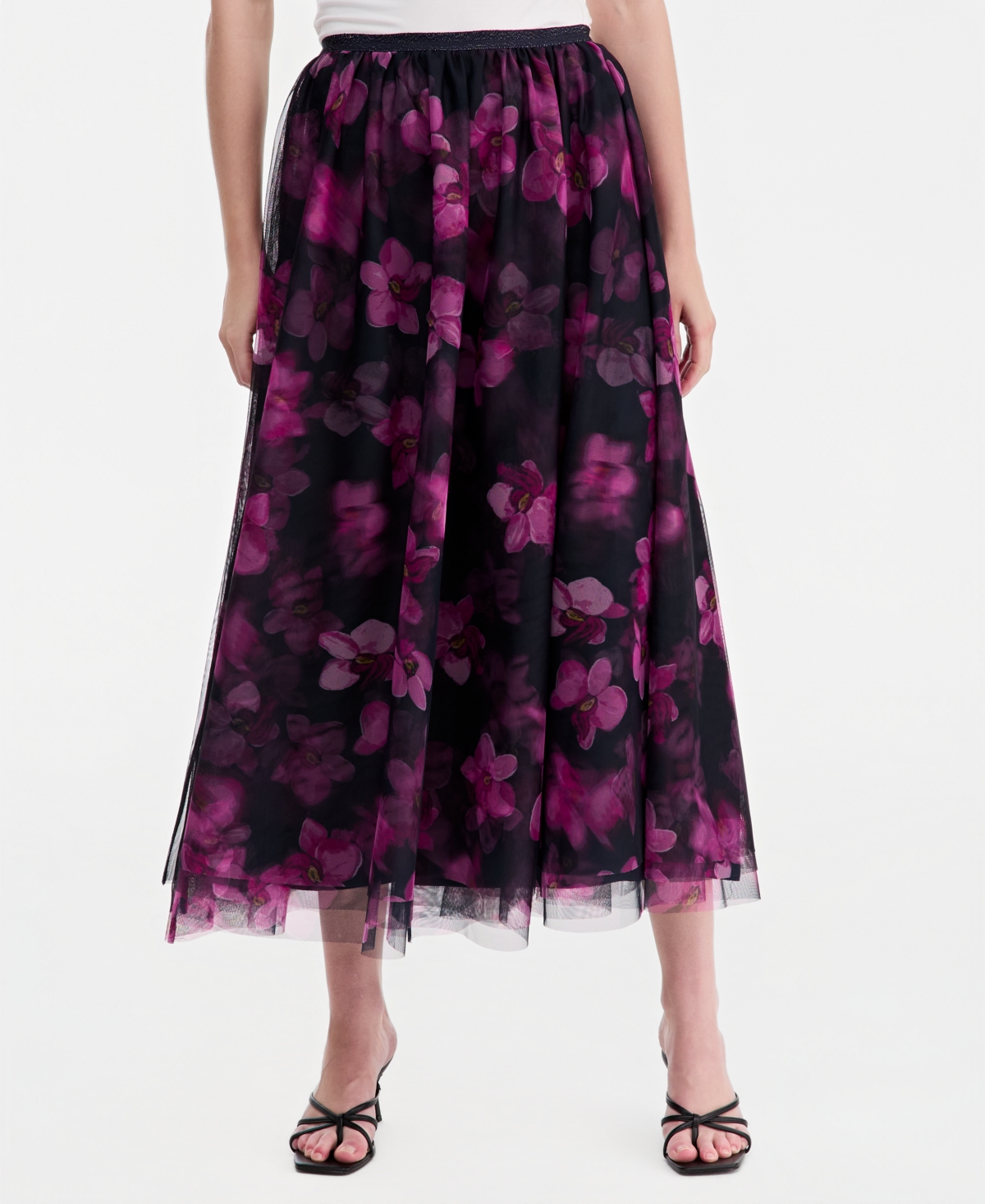 Jonathan Cohen X Macy's Women's Floral-Print Tulle Flared Midi Skirt, Exclusive